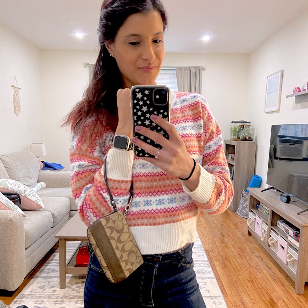 Coach brown wristlet